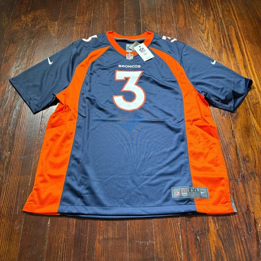 Denver Broncos‎ Jersey Nike On Field Russel Wilson #3 Jersey Blue Mens 2XL
